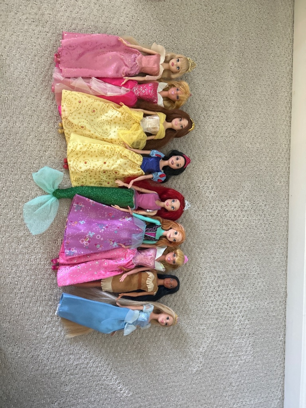 Set of 9 Disney Princess Barbies